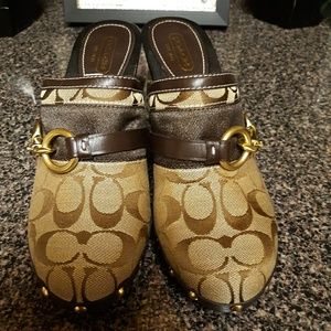 Coach Studded Heeled Clogs